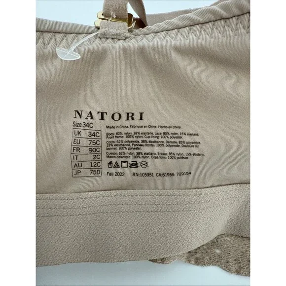 New Natori Size 34C Nude Bliss Perfection Convertible Bra Underwire Padded NWT - Picture 6 of 7